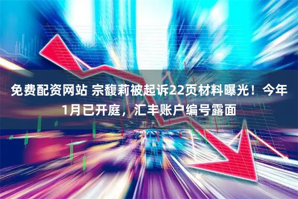 免费配资网站 宗馥莉被起诉22页材料曝光！今年1月已开庭，汇丰账户编号露面